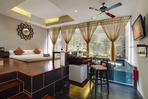 Relax Bed By The Plunge Pool With TV And Small Pantry