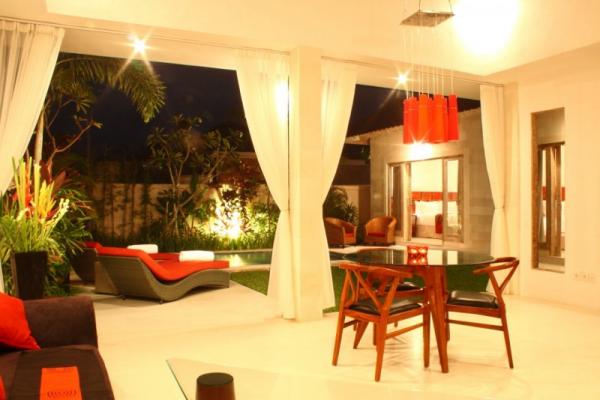 Dining & Living Area At Night