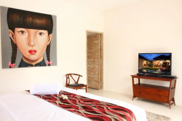 TV Facilities In The Room And A Painting Of A Girl On The Wall Of The Room